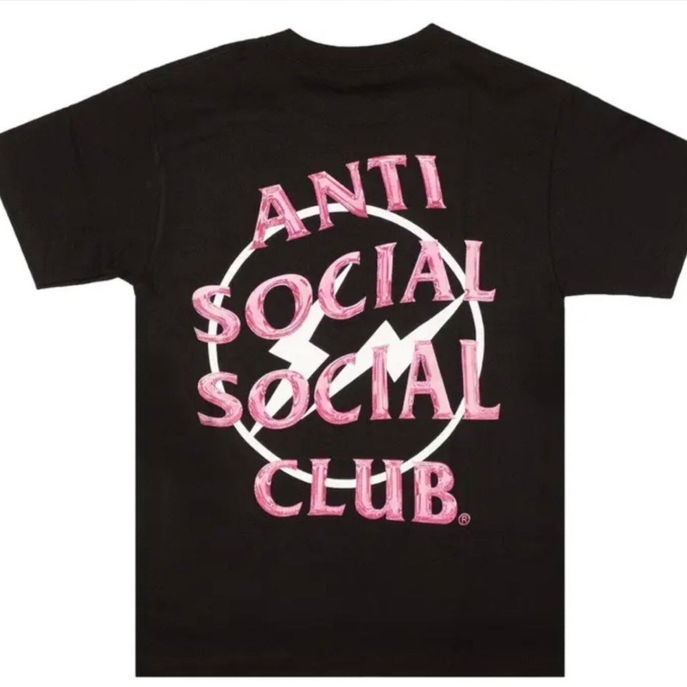 Anti Social Social Club Pink Logo Tee Black | Size Medium | NWT